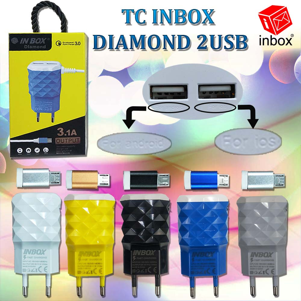 TC INBOX DIAMOND 2 USB COLOKAN UJUNG BESI